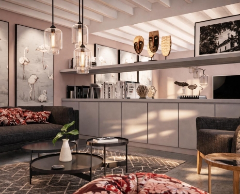 salon rénové par un architecte d'intérieur à Bordeaux