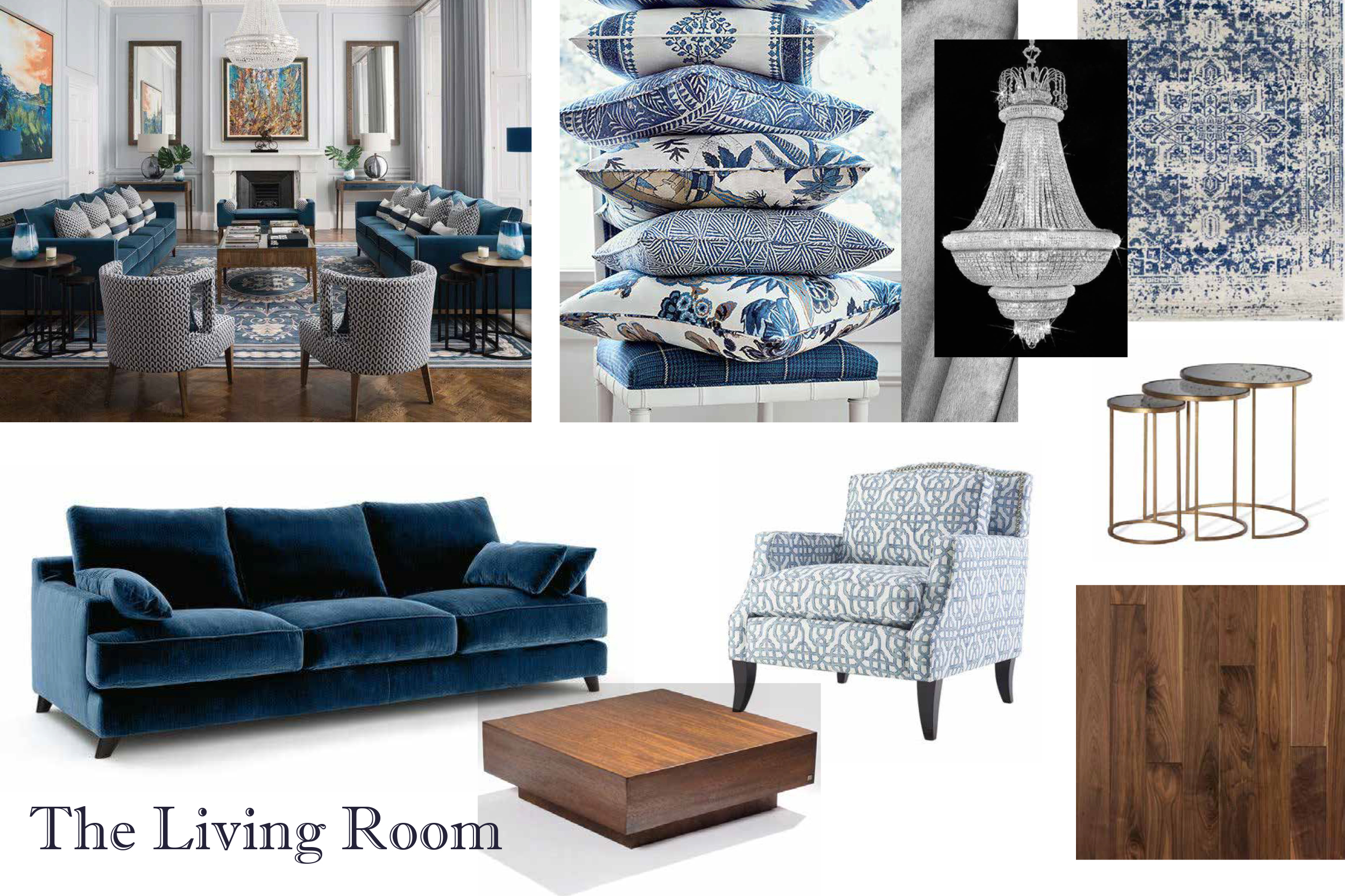 Une mood board pour un salon noir et blanc