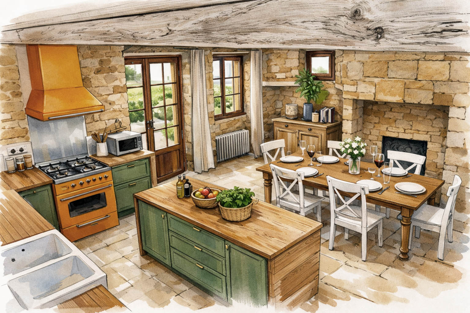 La rénovation d'une maison en pierre de 200m2 à Belvès Dordogne