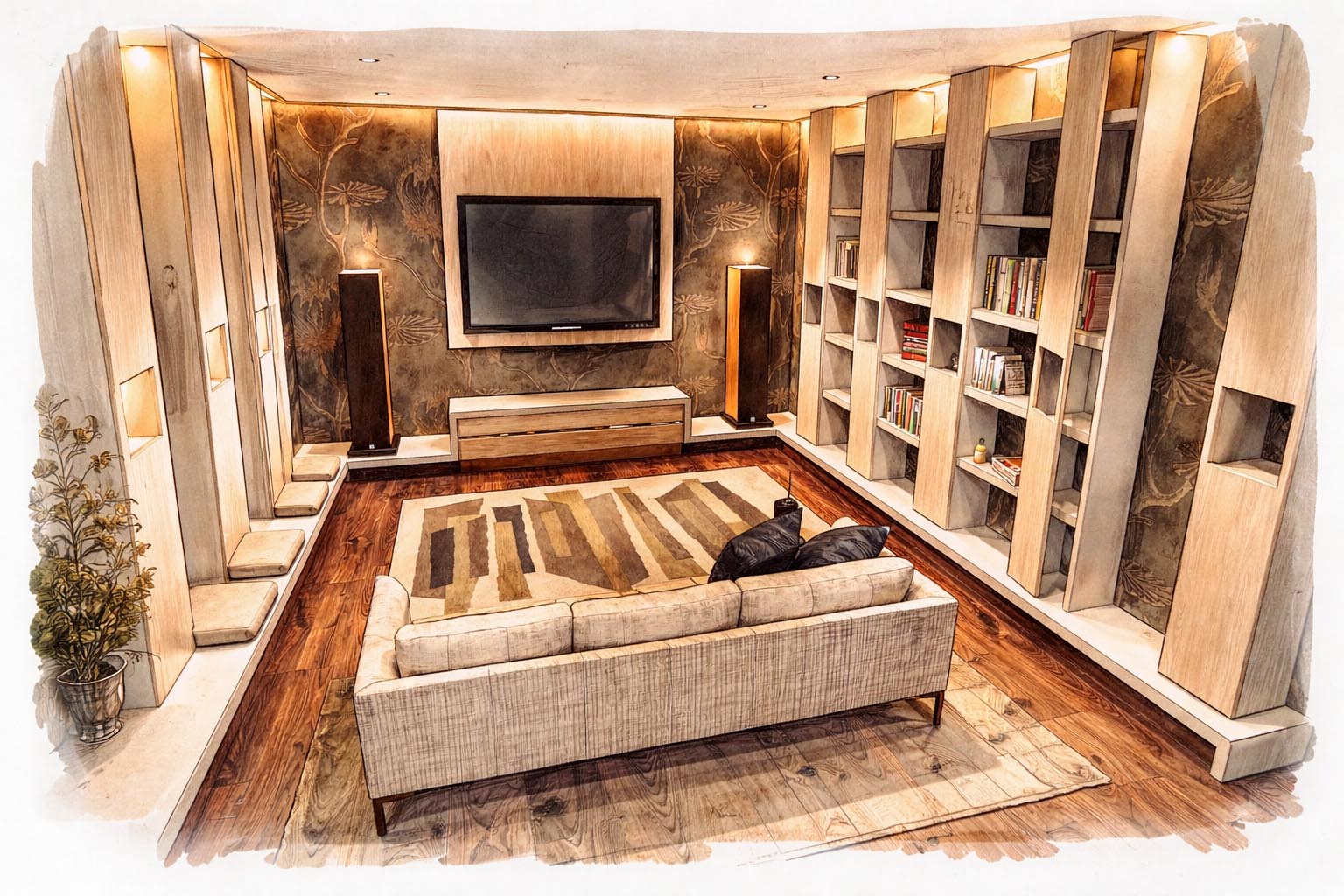 Un home cinéma très design a Bordeaux