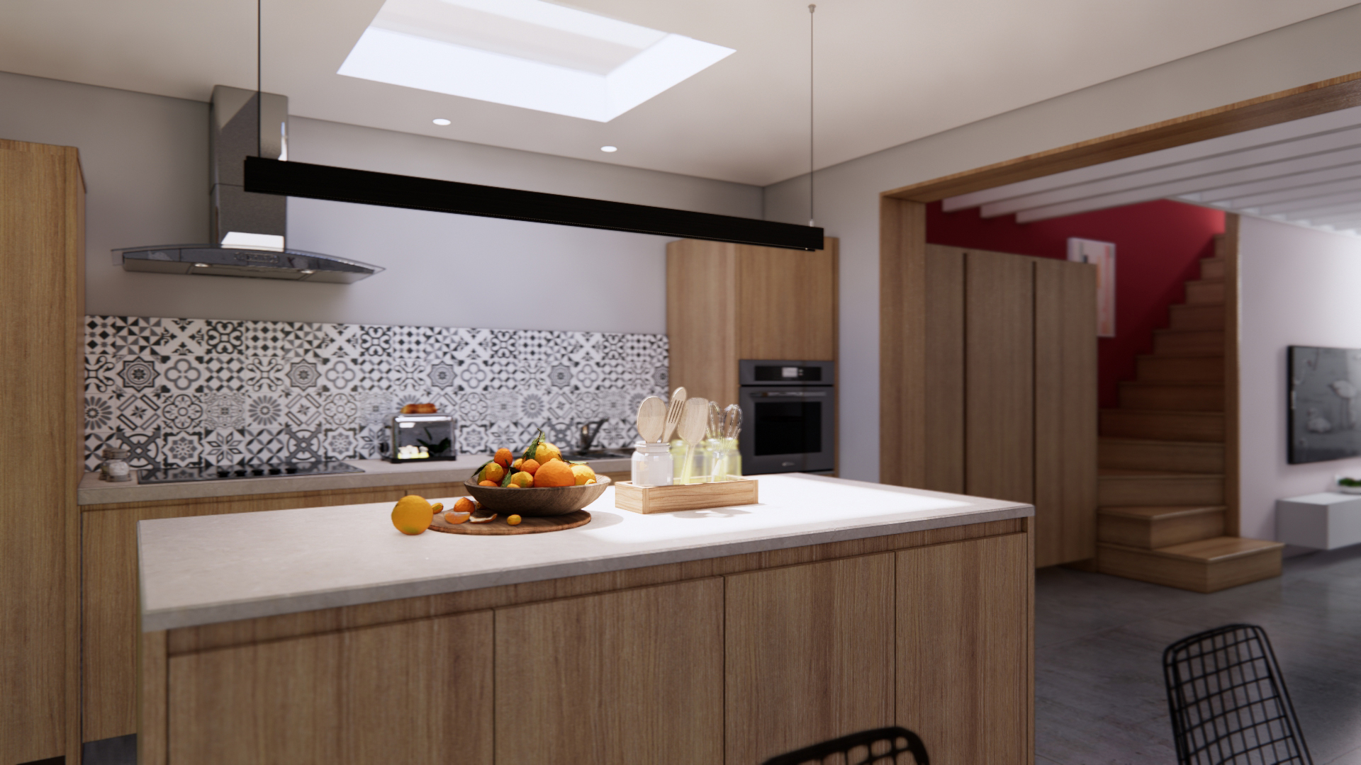 Integration d'une cuisine dans la renovation d'une maison a Bordeaux